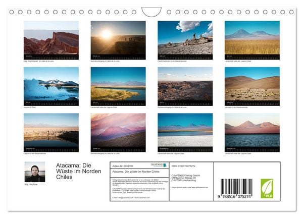 Produktbild: Atacama: Die W&uuml;ste im Norden Chiles (Wandkalender 2026 DIN A4 quer), CALVENDO Monatskalender