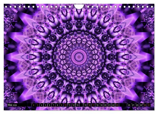 Produktbild: Energie - Mandalas, Spiritualit&auml;t durch die Farbe Lila (Wandkalender 2026 DIN A4 quer), CALVENDO Monatskalender