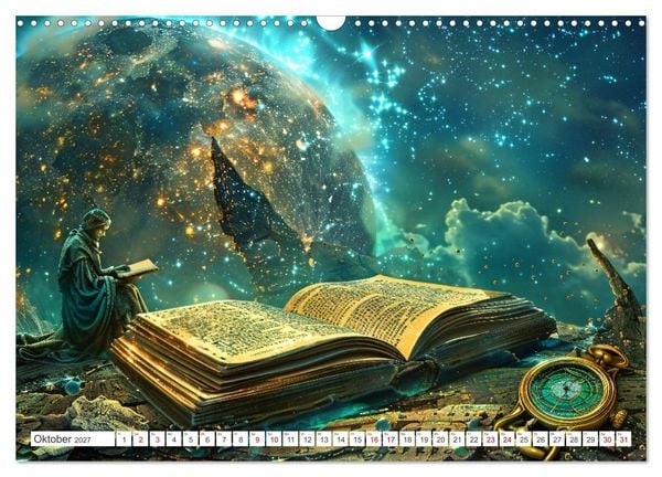 Produktbild: Welten zwischen den Zeilen - B&uuml;cher, die Tr&auml;ume wecken (Wandkalender 2027 DIN A3 quer), CALVENDO Monatskalender