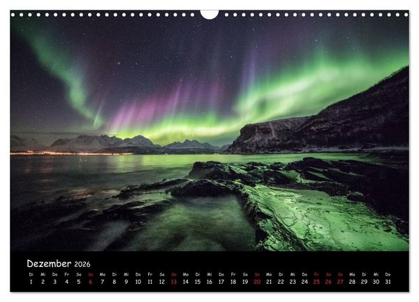 Produktbild: Nordlichtkalender (Wandkalender 2026 DIN A3 quer), CALVENDO Monatskalender