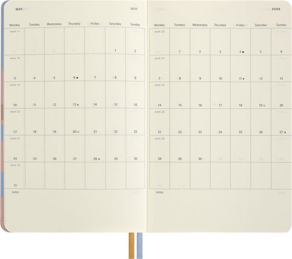 Produktbild: Moleskine Alice im Wunderland 12 Monate Wochen-Notizkalender 2027, L/A5, 1 Wo = 1 Seite, fester Einband