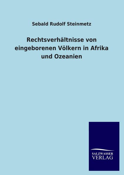 Produktbild: Rechtsverh&auml;ltnisse von eingeborenen V&ouml;lkern in Afrika und Ozeanien