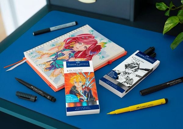Produktbild: Faber-Castell Tuschestifte Pitt Artist Pens Mangaka, 6er Set
