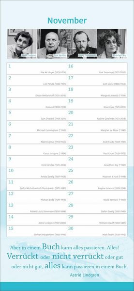 Produktbild: Der literarische Geburtstagskalender - Mit Geburtstagskindern und Zitaten