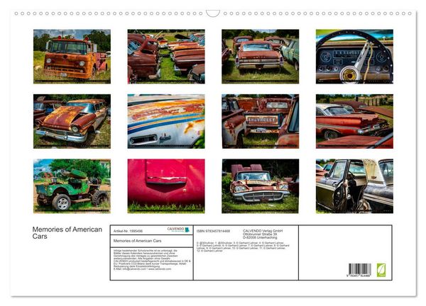 Produktbild: Memories of American Cars (Wandkalender 2026 DIN A2 quer), CALVENDO Monatskalender