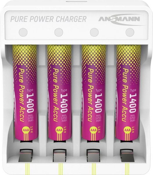 Ansmann Pure Power Set 4× Micro AAA Akkus und Lademodul Micro (AAA)-Akku Li-Ion 1250 mAh 1.5 V 1 St.