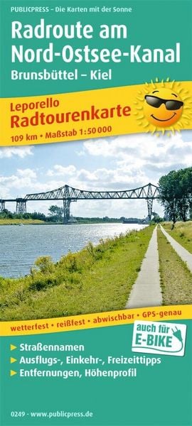 Produktbild: Publicpress Leporello Radtourenkarte Radroute Nord-Ostsee-Kanal 1:50.000