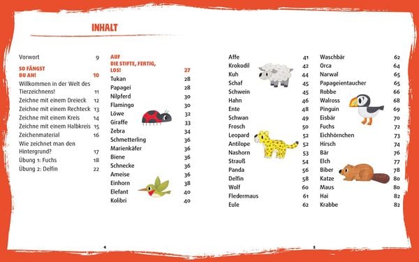 Produktbild: Tiere zeichnen f&uuml;r Kids &ndash; &Uuml;ber 100 kunterbunte Lieblingstiere mit einfachen Formen Schritt-f&uuml;r-Schritt malen lernen