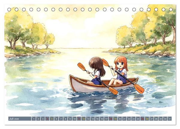Produktbild: Manga-Momente (Tischkalender 2026 DIN A5 quer), CALVENDO Monatskalender
