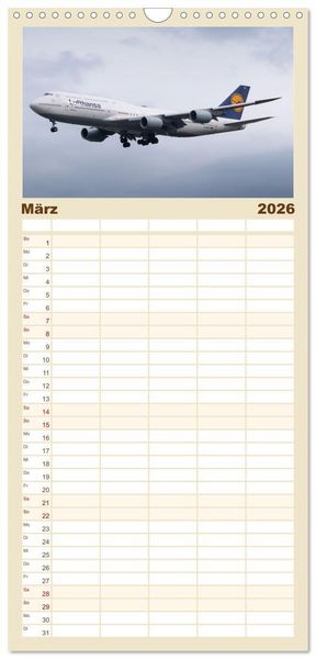 Produktbild: Familienplaner 2026 - Boeing 747 Kalender mit 5 Spalten (Wandkalender, 21 x 45 cm) CALVENDO