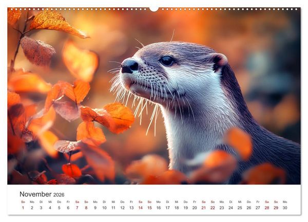 Produktbild: W&auml;chter des Flusses - Ein Jahr mit Fischottern (hochwertiger Premium Wandkalender 2026 DIN A2 quer), Kunstdruck in Hochglanz