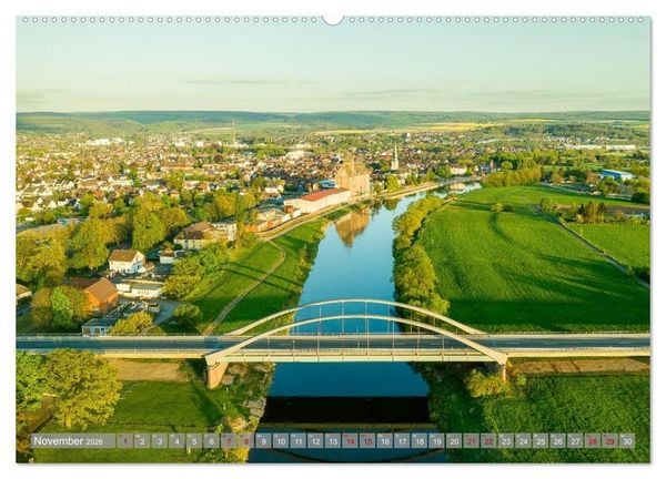 Produktbild: Ein Blick auf Holzminden an der Weser (hochwertiger Premium Wandkalender 2026 DIN A2 quer), Kunstdruck in Hochglanz