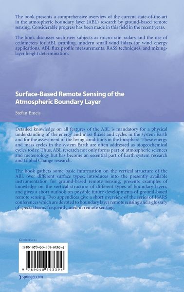 Produktbild: Surface-Based Remote Sensing of the Atmospheric Boundary Layer