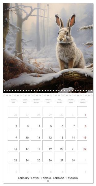 Produktbild: Des amours de lapins (Calendrier mural carr&eacute; 2026 30x30 cm) Calendrier double avec une page pour vos prises de notes