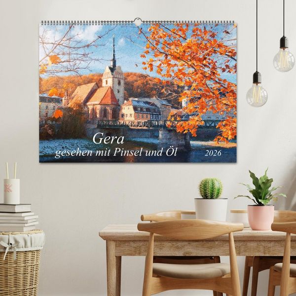 Produktbild: Gera gesehen mit Pinsel und &Ouml;l (Wandkalender 2026 DIN A2 quer), CALVENDO Monatskalender