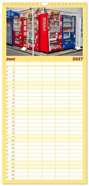 Produktbild: Familienplaner 2027 - Tokios bunte Automatenwelt mit 5 Spalten (Wandkalender, 21 x 45 cm) CALVENDO