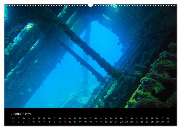 Produktbild: Abu Nuhas - Wracks im Roten Meer (hochwertiger Premium Wandkalender 2026 DIN A2 quer), Kunstdruck in Hochglanz