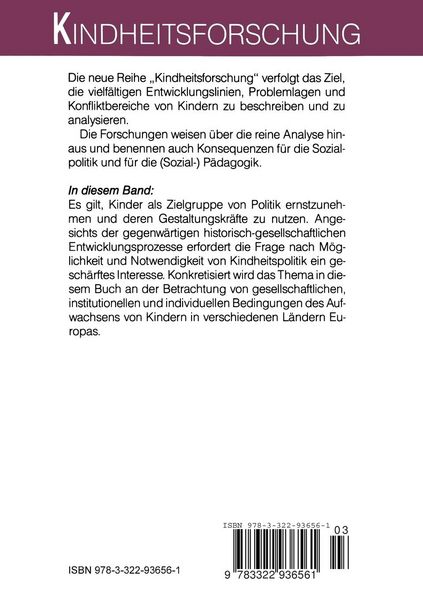 Produktbild: Kindheitspolitik international