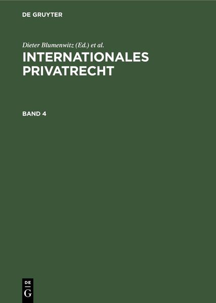 Produktbild: Internationales Privatrecht. Band 4
