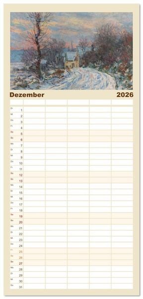 Produktbild: Familienplaner 2026 - Typisch Monet mit 5 Spalten (Wandkalender, 21 x 45 cm) CALVENDO