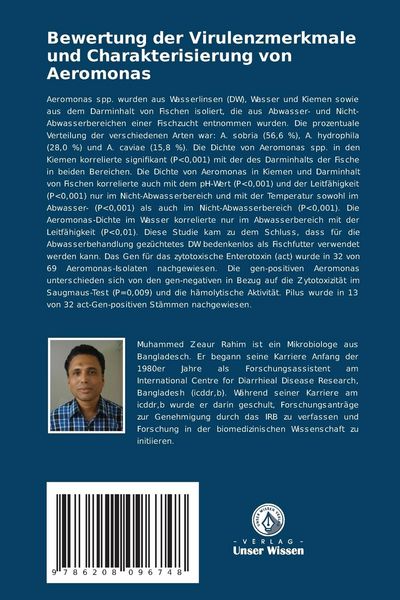 Produktbild: Bewertung der Virulenzmerkmale und Charakterisierung von Aeromonas
