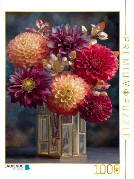 Produktbild: CALVENDO Puzzle Art Deco formt Bl&uuml;ten zu strahlender Geometrie | 1000 Teile Lege-Gr&ouml;&szlig;e 64x48cm Foto-Puzzle f&uuml;r gl&uuml;ckliche Stunden