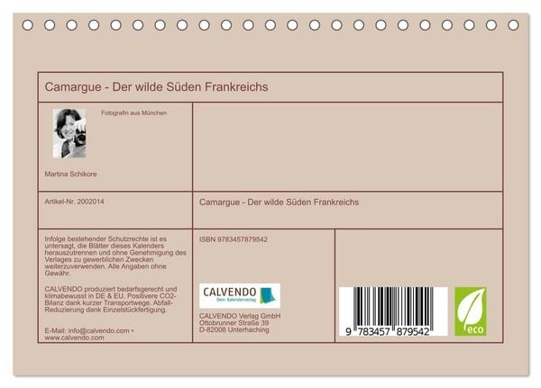 Produktbild: Camargue - Der wilde S&uuml;den Frankreichs (Tischkalender 2026 DIN A5 quer), CALVENDO Monatskalender