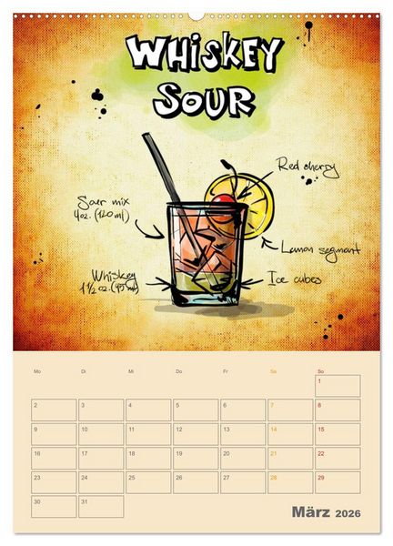 Produktbild: Coole Cocktails (hochwertiger Premium Wandkalender 2026 DIN A2 hoch), Kunstdruck in Hochglanz