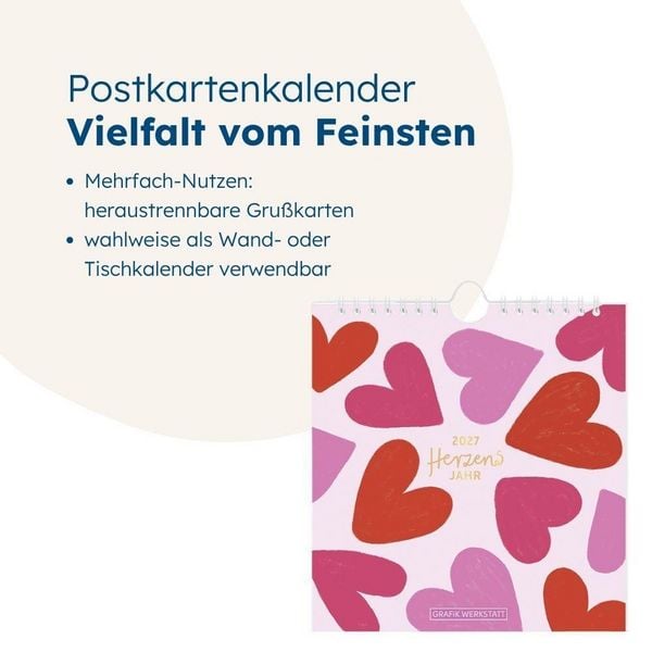 Produktbild: Postkartenkalender 2027 Herzensjahr