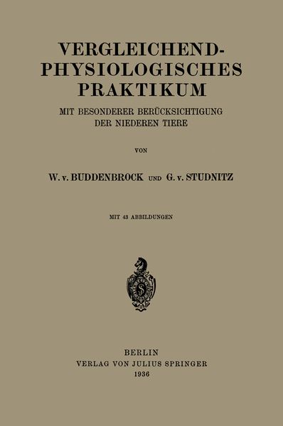 Produktbild: Vergleichend-physiologisches Praktikum