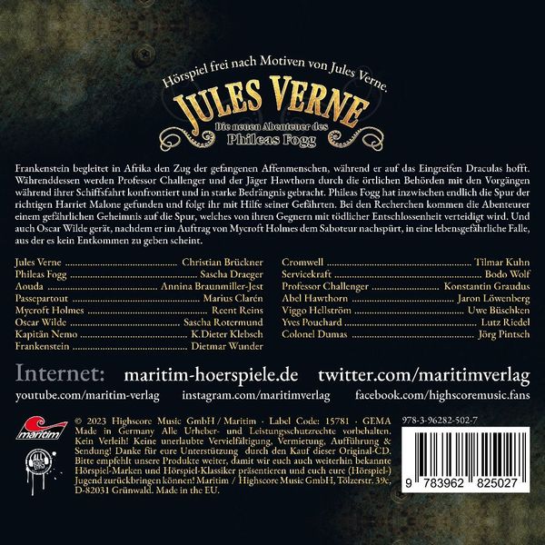 Produktbild: Die neuen Abenteuer des Phileas Fogg - Die Afrika-Verschw&ouml;rung, 1 Audio-CD
