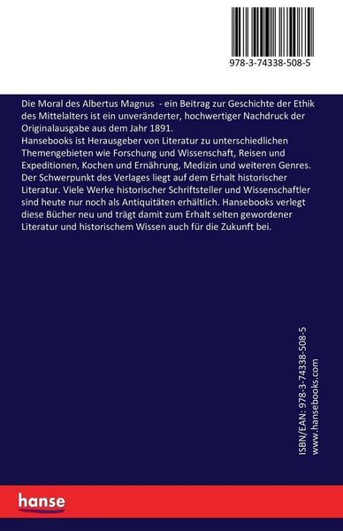 Produktbild: Die Moral des Albertus Magnus