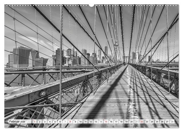 Produktbild: BROOKLYN BRIDGE Das Wahrzeichen von New York City (hochwertiger Premium Wandkalender 2026 DIN A2 quer), Kunstdruck in Hochglanz