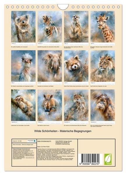 Produktbild: Wilde Sch&ouml;nheiten - Malerische Begegnungen (Wandkalender 2027 DIN A4 hoch), CALVENDO Monatskalender