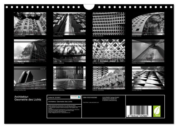 Produktbild: Architektur: Geometrie des Lichts (Wandkalender 2026 DIN A4 quer), CALVENDO Monatskalender