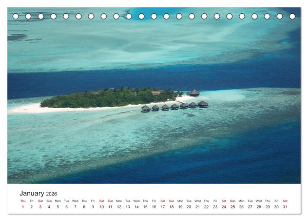 Produktbild: Maldives from above (Desk Calendar 2026 DIN A5 landscape), CALVENDO 12 Month DeskCalendar