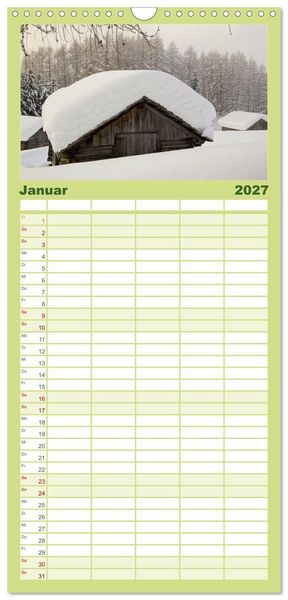 Produktbild: Familienplaner 2027 - S&uuml;dtirol im Jahreslauf mit 5 Spalten (Wandkalender, 21 x 45 cm) CALVENDO