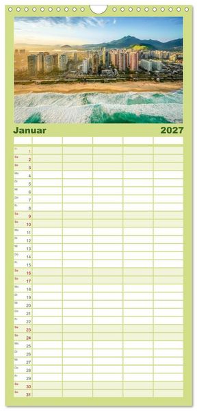 Produktbild: Familienplaner 2027 - Brasilien - Das einzigartige Land in S&uuml;damerika. mit 5 Spalten (Wandkalender, 21 x 45 cm) CALVENDO