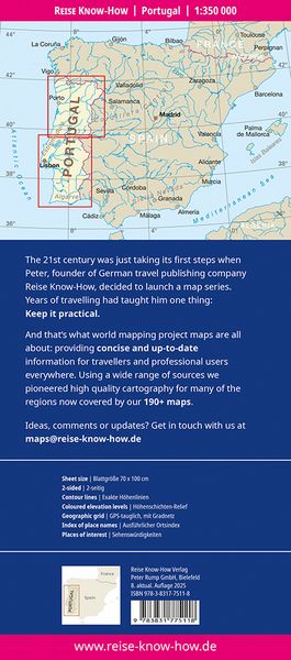 Produktbild: Reise Know-How Landkarte Portugal (1:350.000)