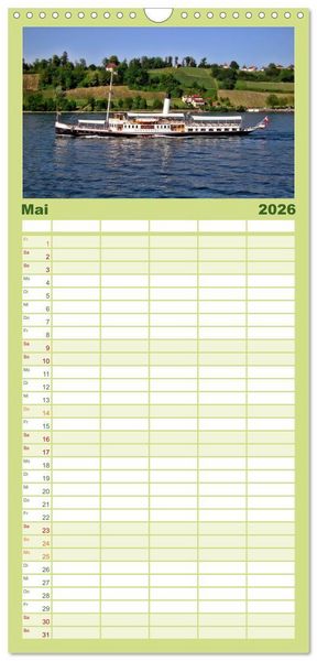 Produktbild: Familienplaner 2026 - Bodensee - "Die D&ouml;rfer sind wie ein Garten ..." (Rainer Maria Rilke) mit 5 Spalten (Wandkalender, 21 x 45 cm) CALVENDO