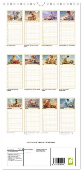 Produktbild: Familienplaner 2026 - Eine Liebe zur Musik - Musikanten mit 5 Spalten (Wandkalender, 21 x 45 cm) CALVENDO