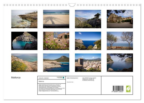 Produktbild: Mallorca (Wandkalender 2027 DIN A3 quer), CALVENDO Monatskalender
