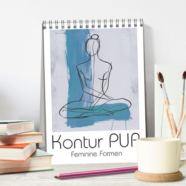 Produktbild: Kontur PUR - Feminine Formen (Tischkalender 2026 DIN A5 hoch), CALVENDO Monatskalender