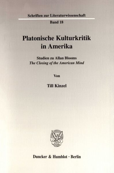 Produktbild: Platonische Kulturkritik in Amerika.
