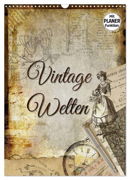 Produktbild: Vintage Welten (Wandkalender 2026 DIN A3 hoch), CALVENDO Monatskalender