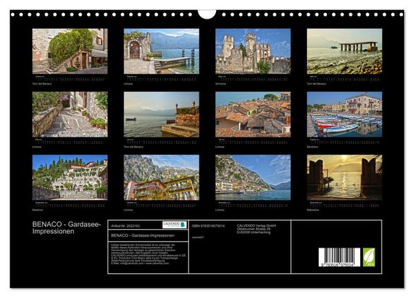 Produktbild: BENACO - Gardasee-Impressionen (Wandkalender 2026 DIN A3 quer), CALVENDO Monatskalender