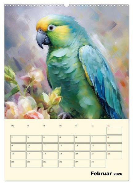 Produktbild: Bunte V&ouml;gel. Bezaubernde Papageien-Aquarelle (Wandkalender 2026 DIN A2 hoch), CALVENDO Monatskalender