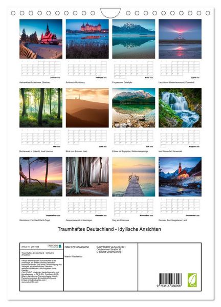 Produktbild: Traumhaftes Deutschland - Idyllische Ansichten (Wandkalender 2026 DIN A4 hoch), CALVENDO Monatskalender