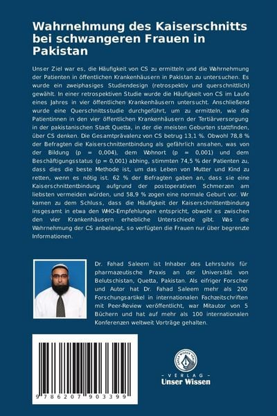 Produktbild: Wahrnehmung des Kaiserschnitts bei schwangeren Frauen in Pakistan