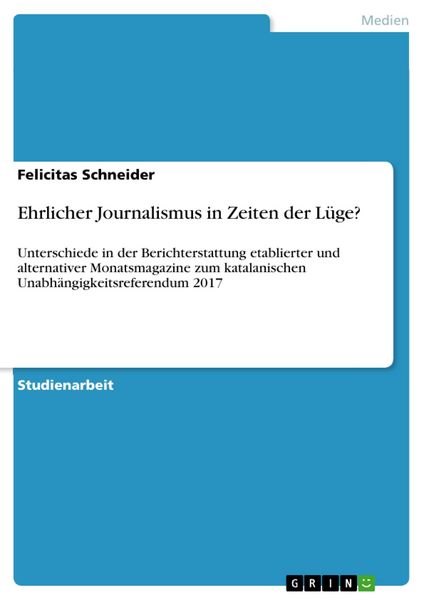 Produktbild: Ehrlicher Journalismus in Zeiten der L&uuml;ge?